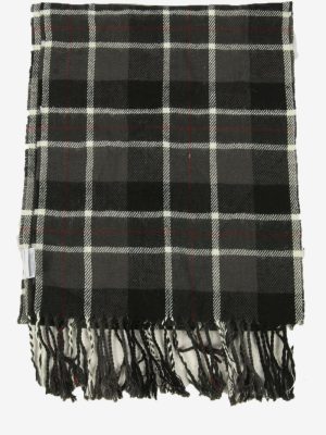 Vintage Check Tartan Soft Scarf Retro 90s Grey