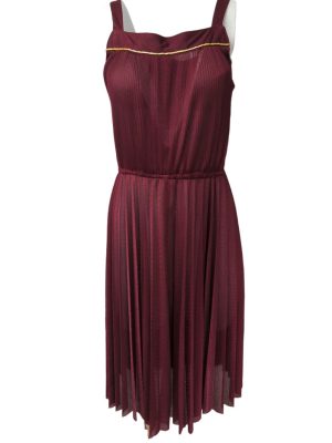 Vintage Dress Sleeveless Midi square Plum Size S