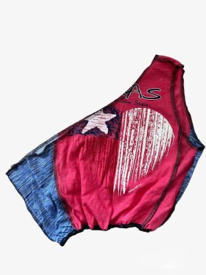 Womens Remake Crop Top Vintage Seam Detail One Shoulder Top Size M