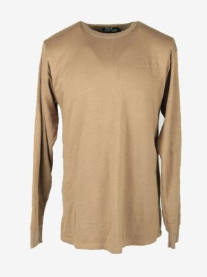 Vintage 90s Sweatshirt Plain Pullover Sports Retro Beige M