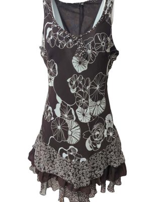 Womens Lined Summer Dress Floral Shift Dress Size S/M