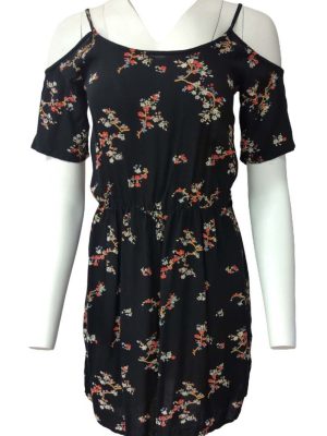 Floral Cold Shoulder Summer Dress Short Off Shoulders Dress S