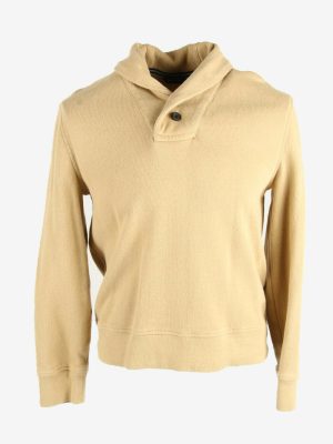 Nautica Vintage Sweatshirt Shawl Neck Long Sleeve Beige Size M