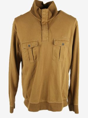 Timberland Vintage Sweatshirt Half Zip Collared Retro 80s Brown Size L