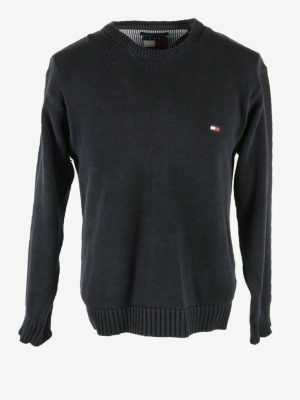 Tommy Hilfiger Vintage Jumper Long Sleeve Crew Neck Winter Navy Size S