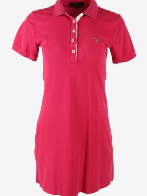 Gant Shirt Dress Vintage Collared Neck Logo Retro 90s Hot Pink Size M