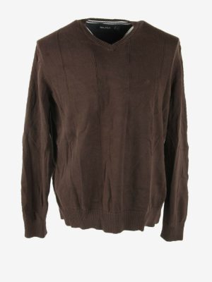 Nautica Jumper Crew Neck Vintage Long Sleeve Retro 90s Brown Size L