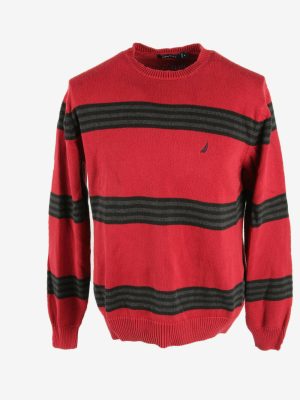 Nautica Jumper Crew Neck Vintage Long Sleeve Warm Retro 90s Red Size M