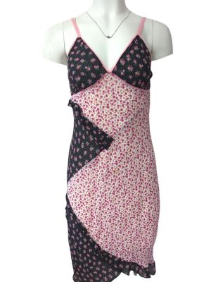 Promod Slip Dress Patchwork Style Midi Floral Midi Dress Size L