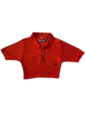 Chaps Reworked Cropped Top Vintage Shirt Orange S