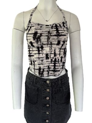 Womens Boho Halter Neck Crop Top Summer Beach Holiday