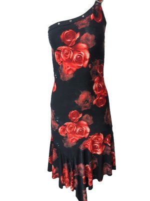 Yues Calin Long Summer Flowing Dress Abstract Printed Size S